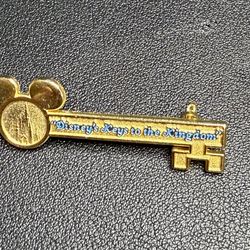 Disney 1990s “Keys To The Kingdom” Gold-Tone Key Brooch, 2x1.5”