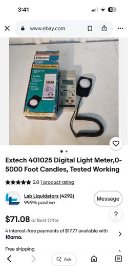 Extech 401025 Digital Foot Candle/Lux Meter