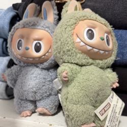 Labubus green and blue