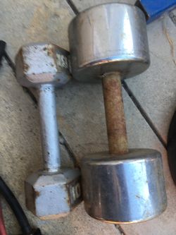 30lb and 10lb dumbbells