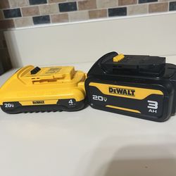 Dewalt 1-3AH $30 AND 1-4AH $40 Batteries