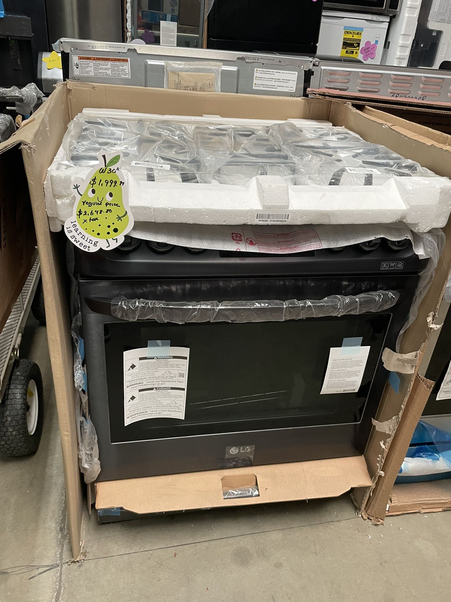 Box Slide Stove Gas Range LG 5 Burner