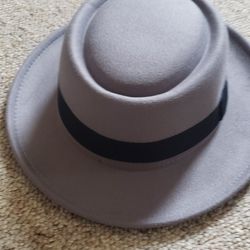 Mens Grey Pork Pie Hat Large NEW!