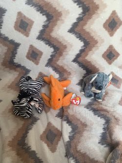 Set of 3 Ty Original Beanie Babies – Ziggy, Goldie & Eucalyptus
