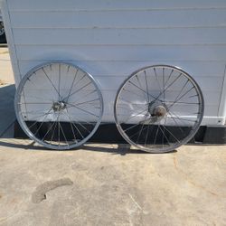 A set of 20" scwinn rims from the 60's back rim center stamped and front rim side stamped  $575