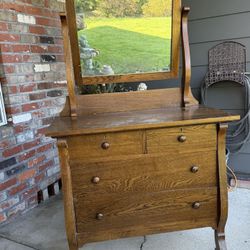 Antique Dresser With Mirror