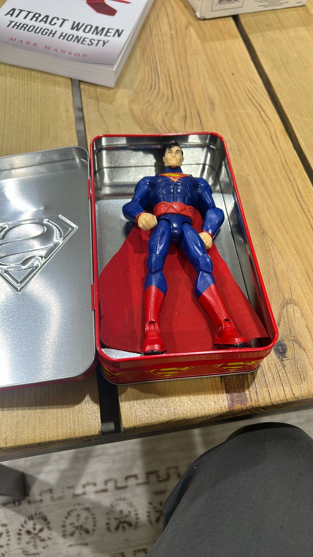 Superman Action Figure In Tin Case