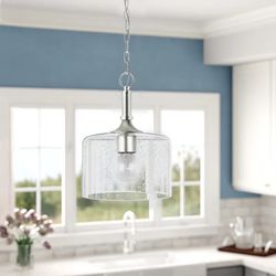 Ahern 1 - Light Single Pendant in brushed nickel finish. MSRP $177. Our price $76 + sales tax 