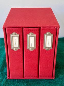 Pottery Barn Boxed Set of 3-Red Linen Photo Albums –4x6 photos-Holds 210 photos total.
