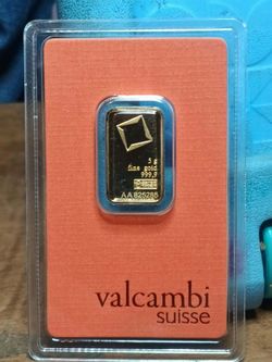 Valcambi Suisse 5g Fine Gold Bar 999.9