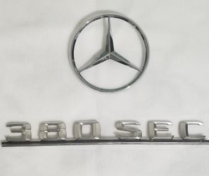 Mercedes-benz 380 SEC OEM Trunk Star Emblem & 380 SEC Script (both items)
