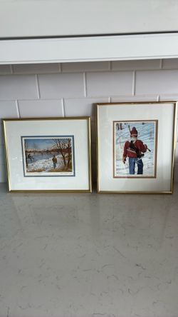 Two beautiful framed pictures with mats