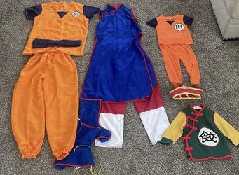 Set of clothes custom family Dragon ball, Goku (XL),Milk/Chi-Chi (L),Gohan orange (5) and green (3)