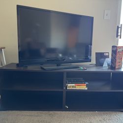 Espresso TV Stand for 65" TV - 59" Wide, Open Shelf & Cable Management