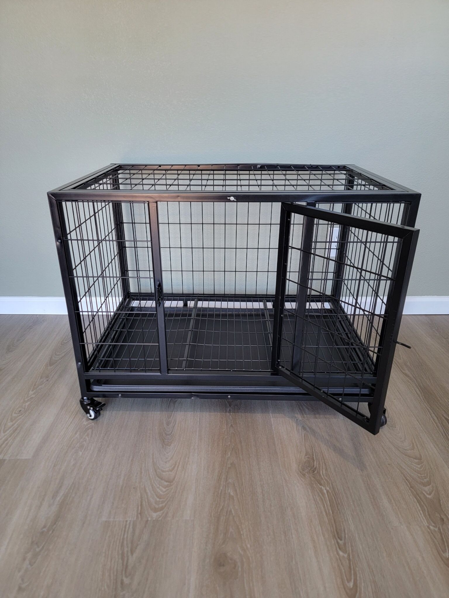 36” Medium Dog Crate Cage With Locking Caster Wheels (New) 📦