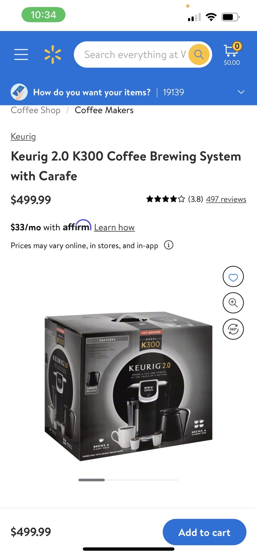 Keurig Single Cup And Carafe Pot With Filter For Use Without Pods Selling At Walmart For $499.00