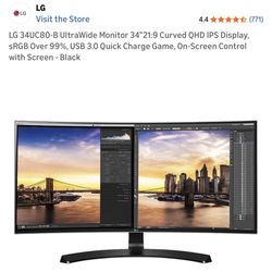 LG Ultra Wide Monitor 34inch (34UC80-B)