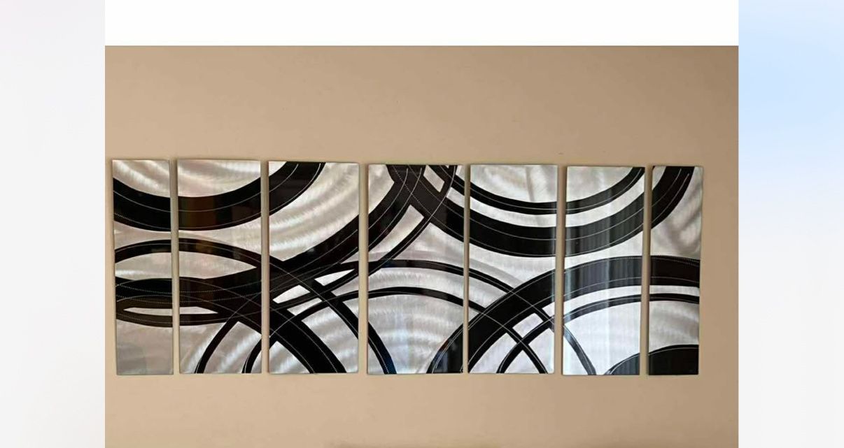 Contemporary 7 Piece Metal Frame Wall Decor