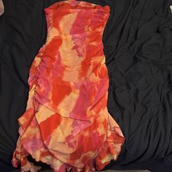 Tropical flowy bodycon dress