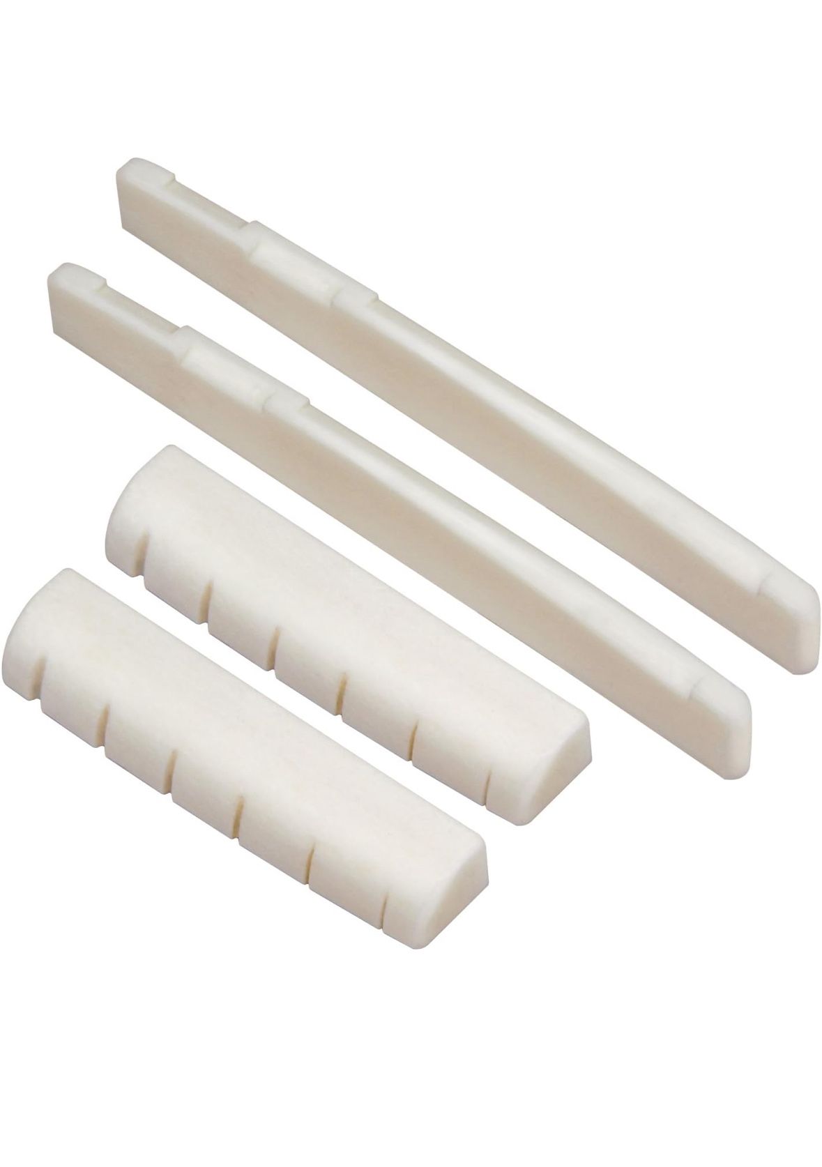 2 Sets 4pcs 6 String Acoustic Guitar Bone Bridge Saddle and Nut Made of Real Bone