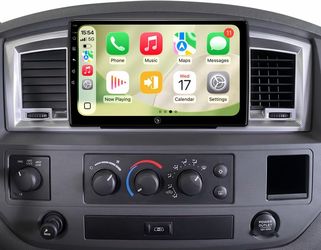 Car Stereo Radio Dodge Ram 2006-2012, Durango 2005 2006 2007 2008, Apple CarPlay Android Auto, 10” Touch Screen Head Units, Backup Camera