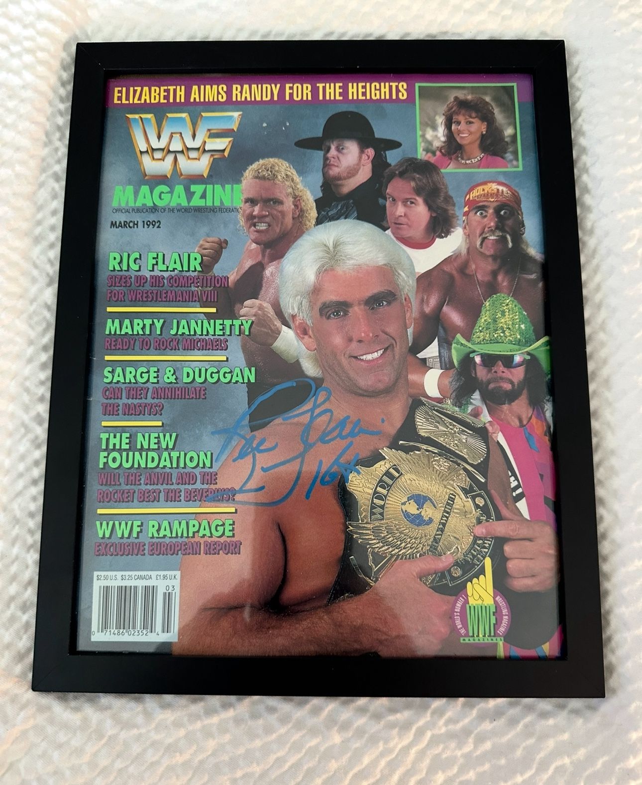 WWF MAGAZINE AUTOGRAPHED BY RIC FLAIR, WWE, March 1992