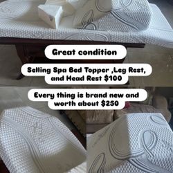 Spa Bed Topper, Head Rest, And Leg Rest 