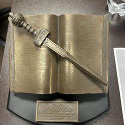 Bronze Resin Word of God Sculpture and Sword and Bible Verse Hebrews 