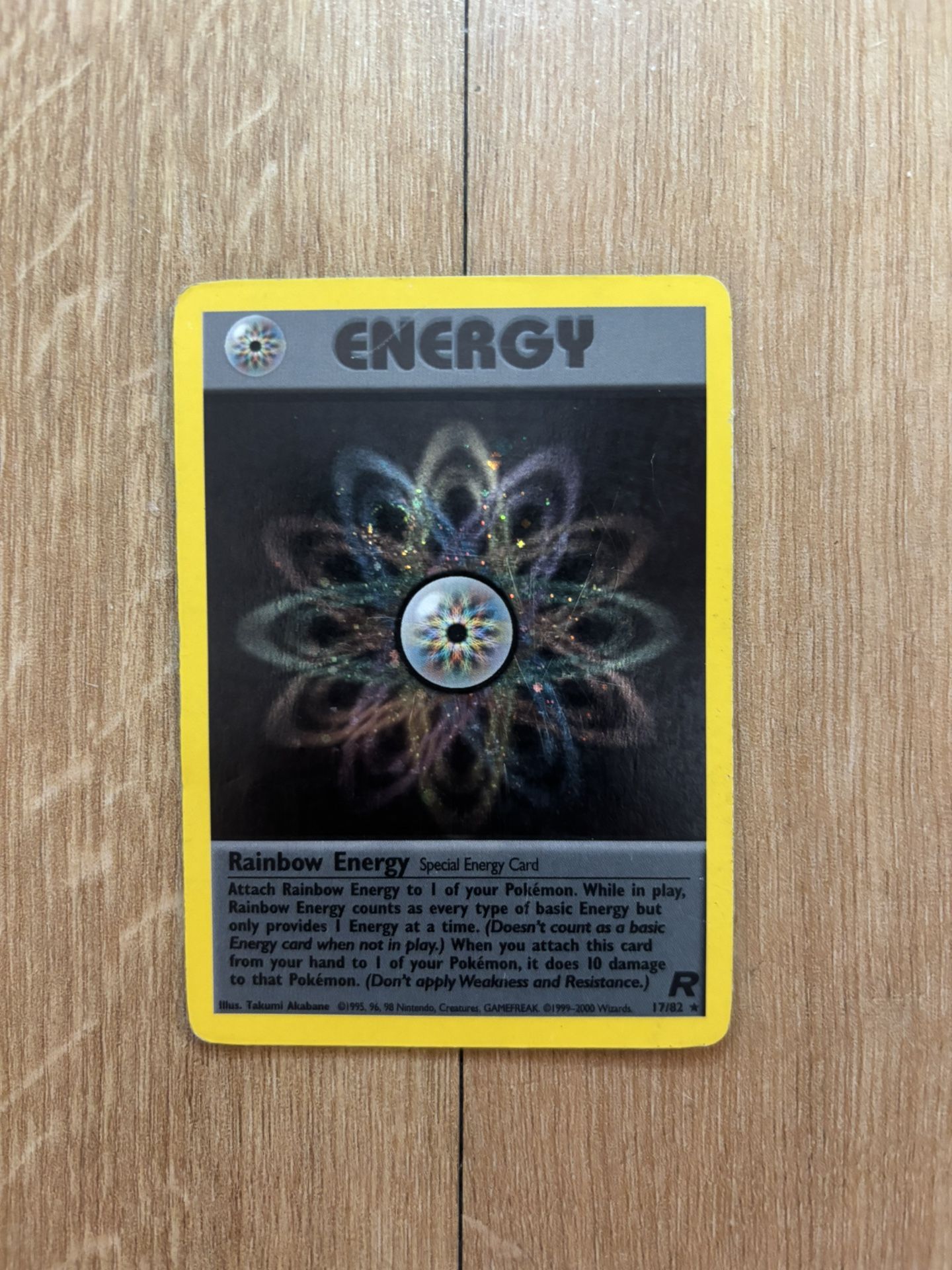 Team Rocket Holo Rainbow Energy #80 Base set Misprint/Error Blurry Background