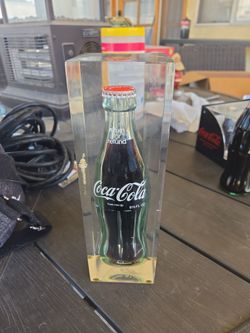 Coca-Cola Glass Bottle Acrylic Paperweight