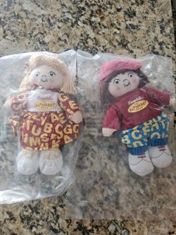 Vintage Campbell's Alphabet Soup Plush Dolls Set (2001 Promo Collectibles)