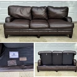 Havertys Top-Grain Leather Sofa