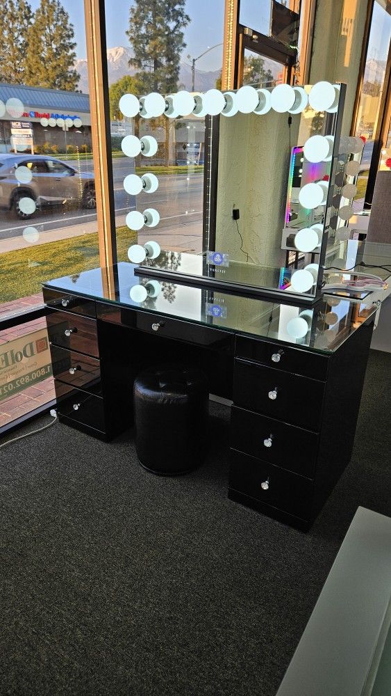 Black Friday Sale Vanity 9 Drawers W/ XL Hollywood Mirror $1099