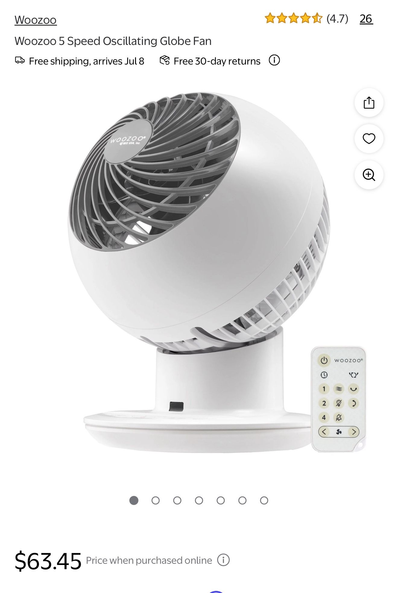 Woozoo 5-Speed Globe Fan