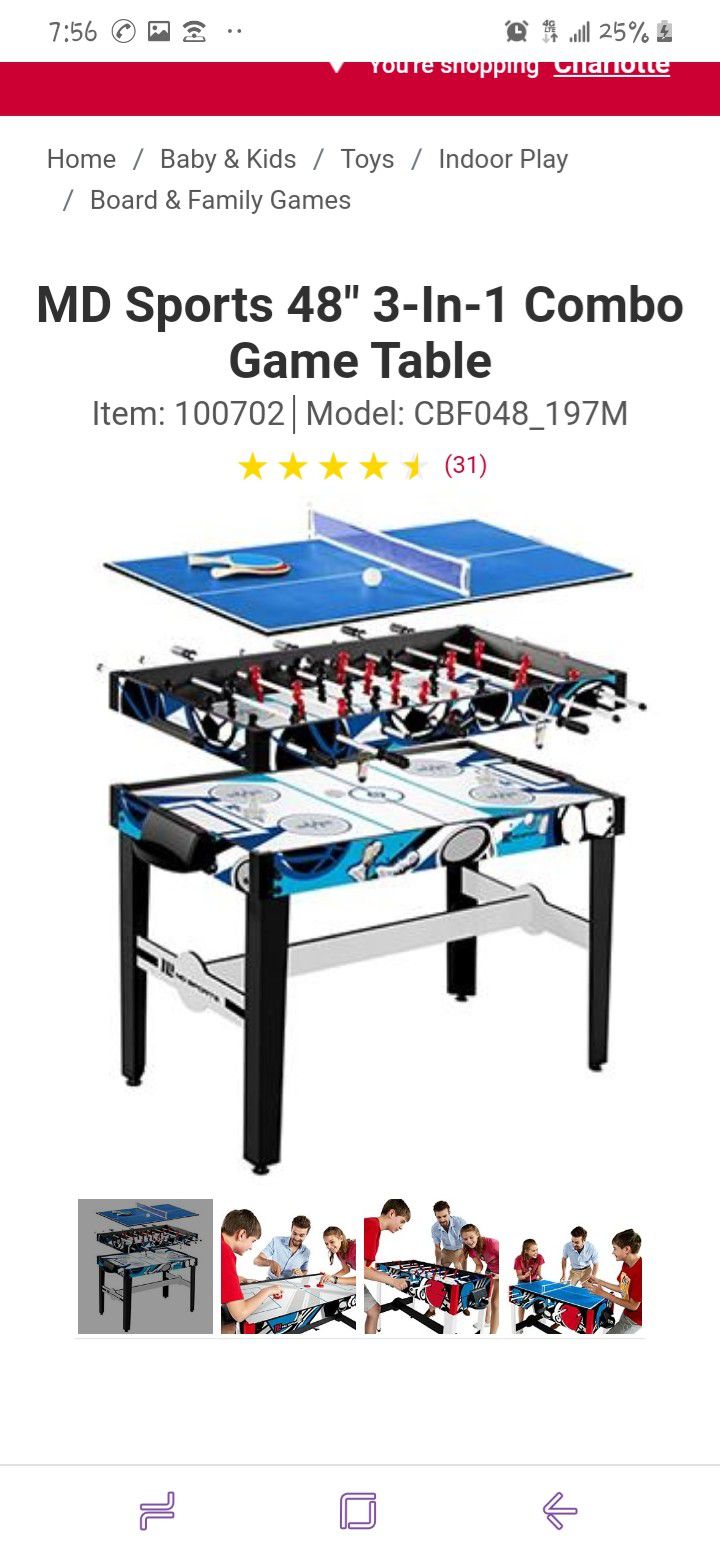 3 in one game table