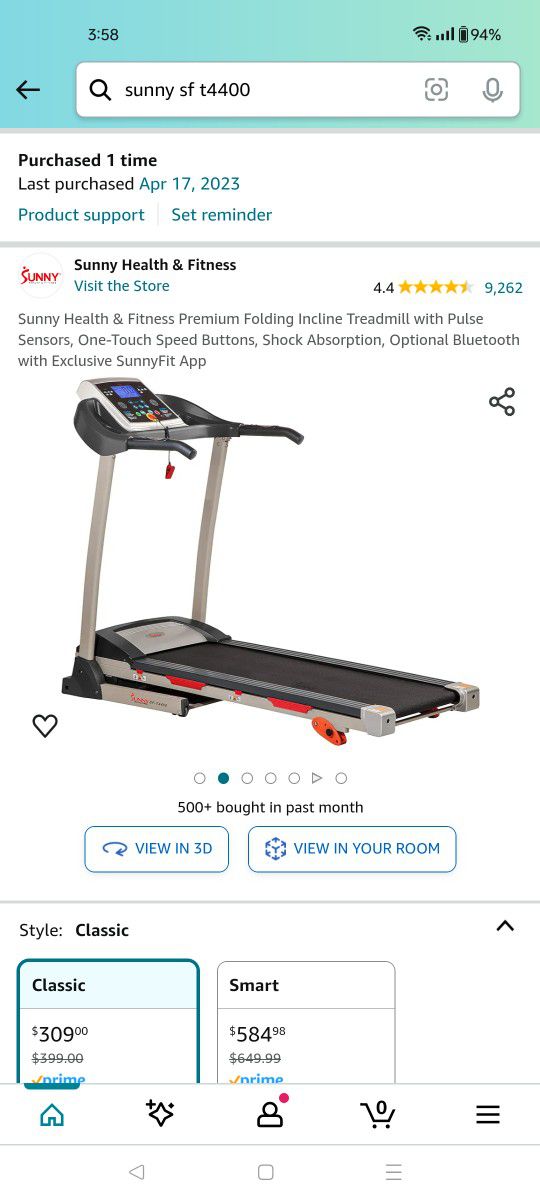 Sunny hill fitness Treadmill
