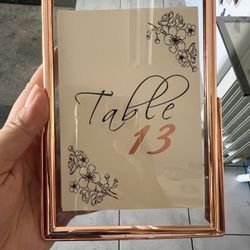 Wedding - Table# - Rose Gold - Picture Frames 