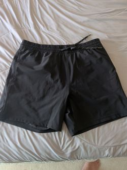Mens medium quince running gym shorts with liner