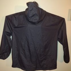 Men's Black  Windbreaker Jacket Windbreaker Size  2XL. Hooded