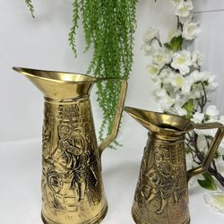 Vintage English Brass Pitchers – Set of 2 – Made in England