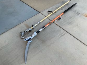 2 long pole tree pruners
