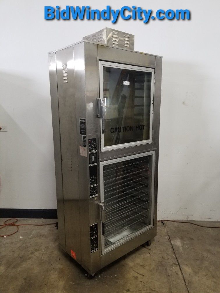 Nu-Vu Proofer & Convection Oven Combo Subway Oven #OP-2FM Electric-208v 3 Phase. See pic of tag for specs 35" x 22" x 84" tall on castors