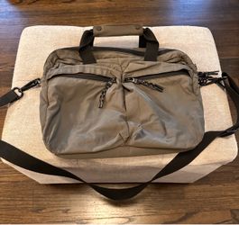 Olive Nylon Messenger Bag with Shoulder Strap