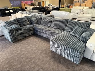 Charcoal gray deep comfy sectional