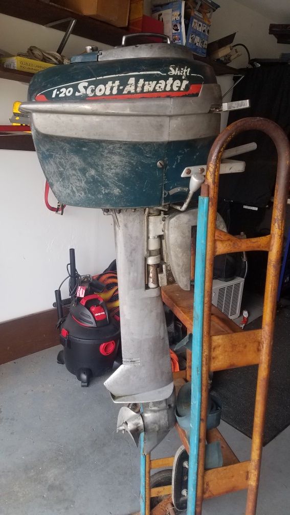 1950 Scott Atwater outboard motor. Swift 1-20 model
