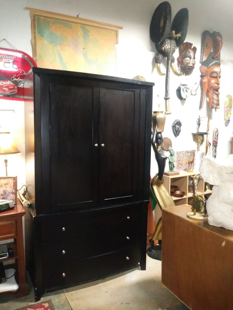 2 piece large 3 drawer dresser with hutch entertainment center for sale