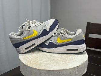Nike Air Max 1 GS Blue Recall Tour Yellow White DZ3307-107 Youth Size 4.5Y Kids Shoes