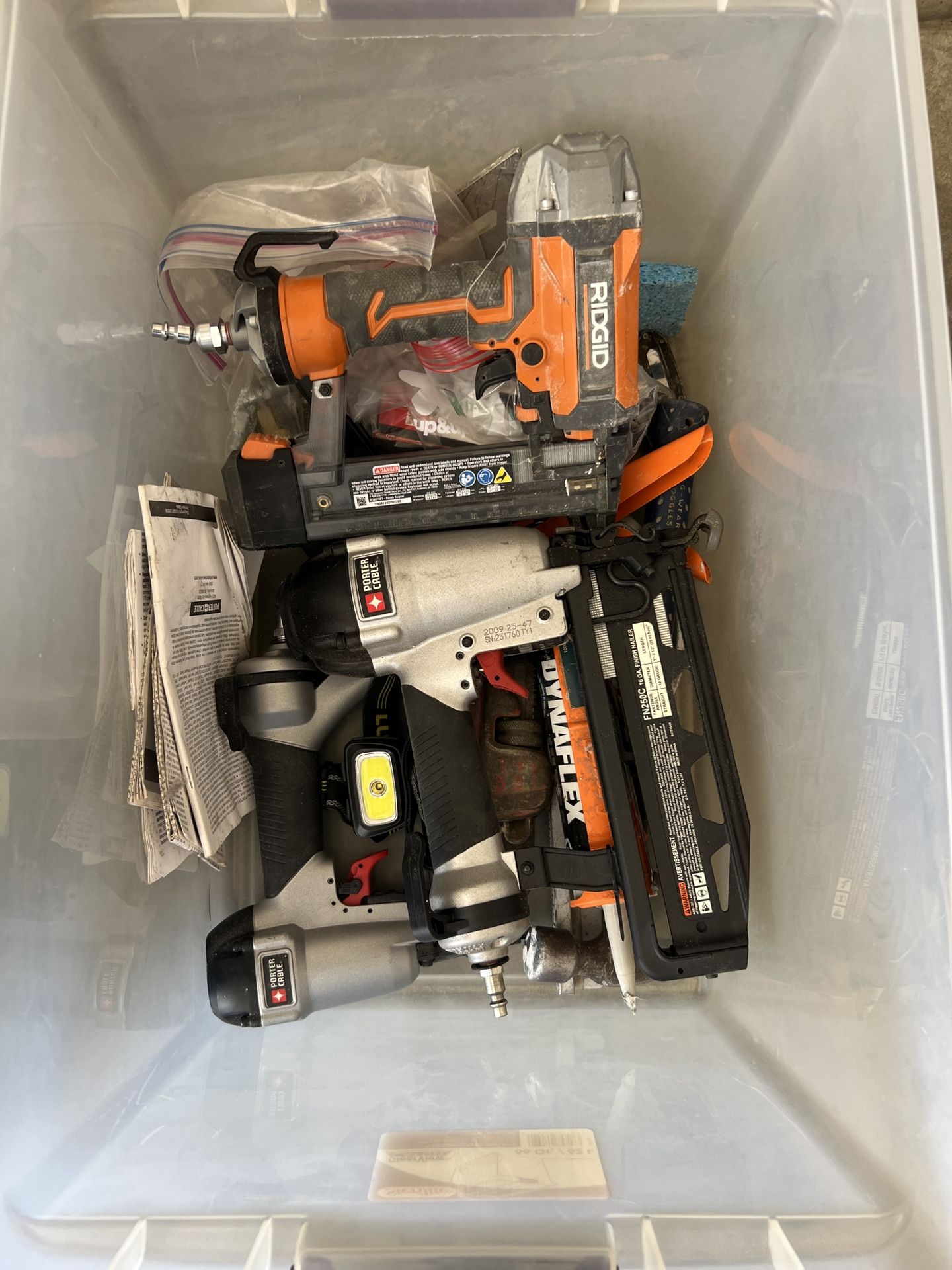 Tool Box With  Gun Nailer Ridge ,tools, Vacuum Rigid 