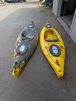 Kayaks, together or separate.