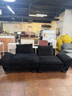 🔥Special Discount 🔥The seat cushions are of different heights, but this does not affect normal use.) Corduroy sofa bed, double sofa with backrest, c